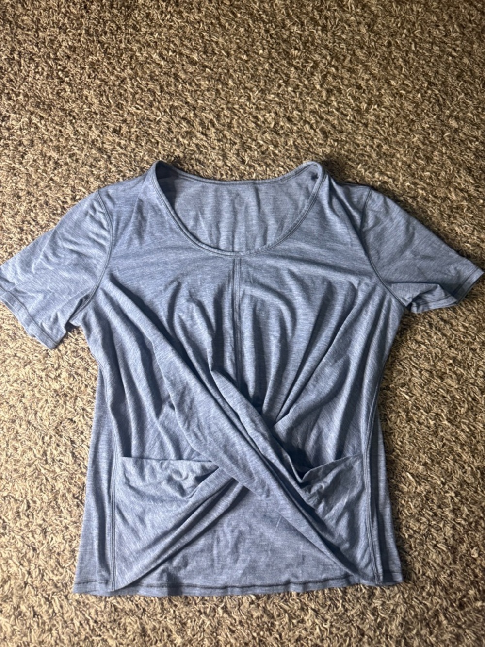 lululemon athletica Short Sleeve Twist-Front Top - Light Blue